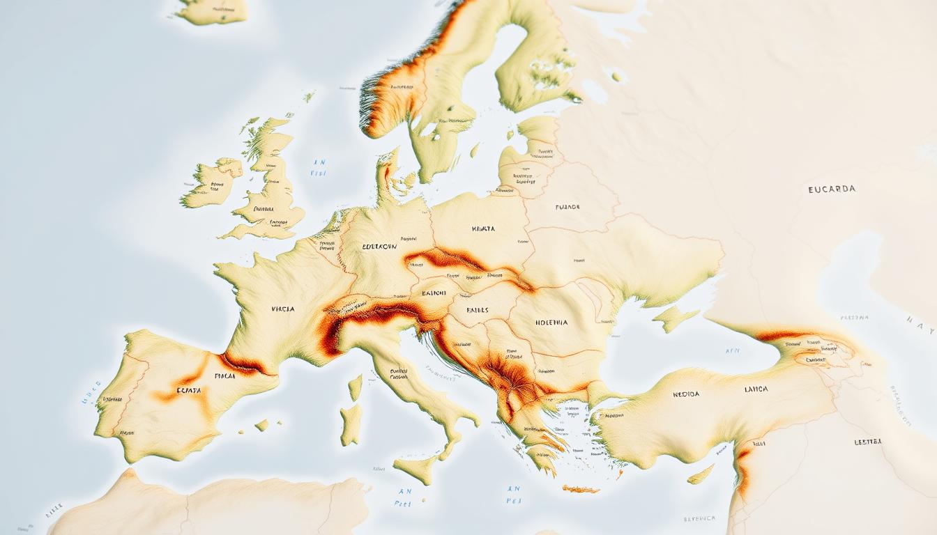 Map of Europe: Showing Geographic Location of [Specific Place – Needs Context]