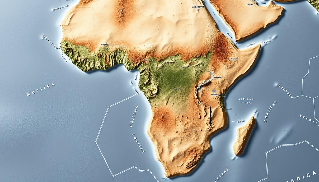 Map of Africa: Showing Locations of Five Specific Countries