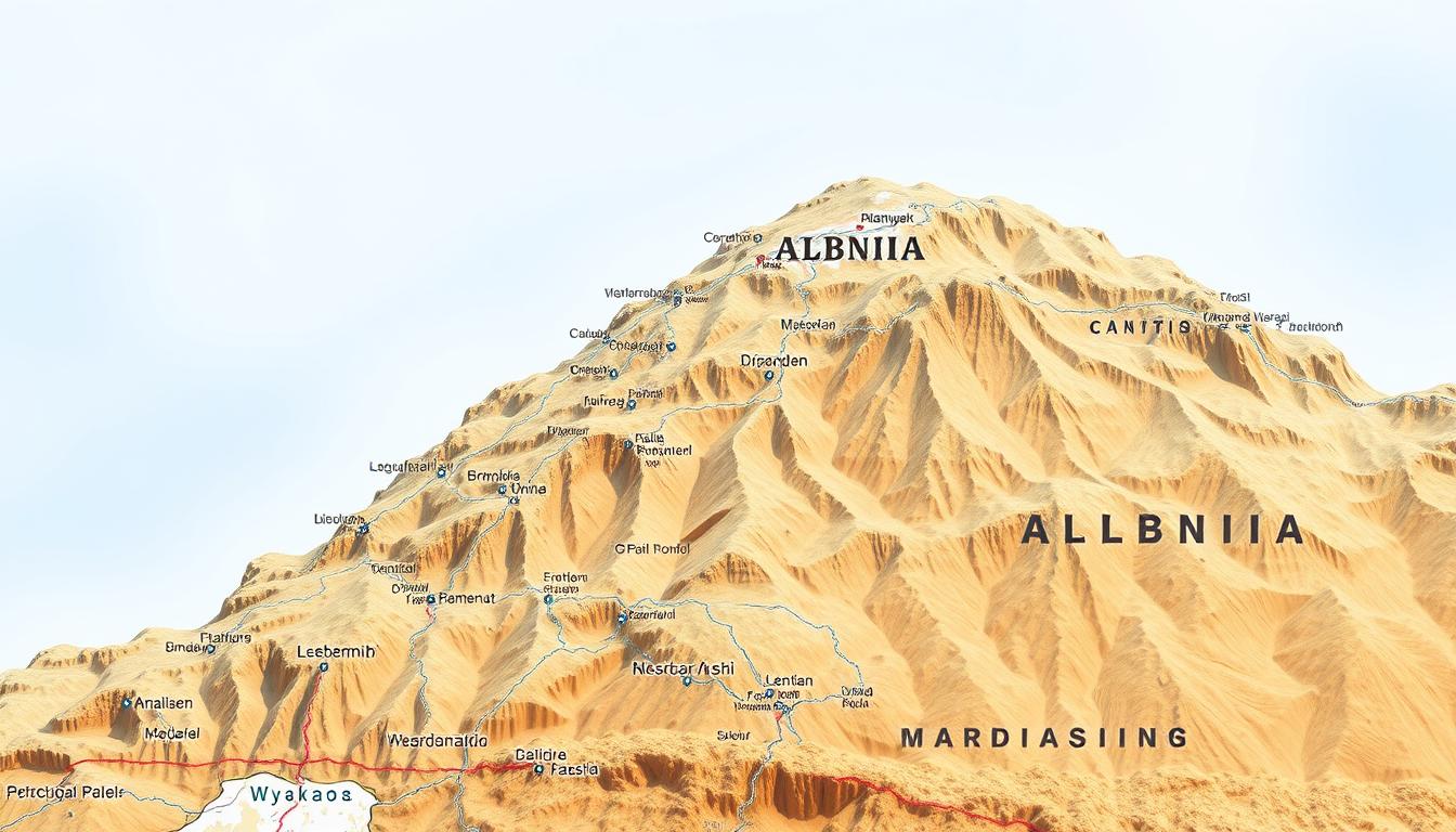 Map of Albania and Its Surrounding Countries