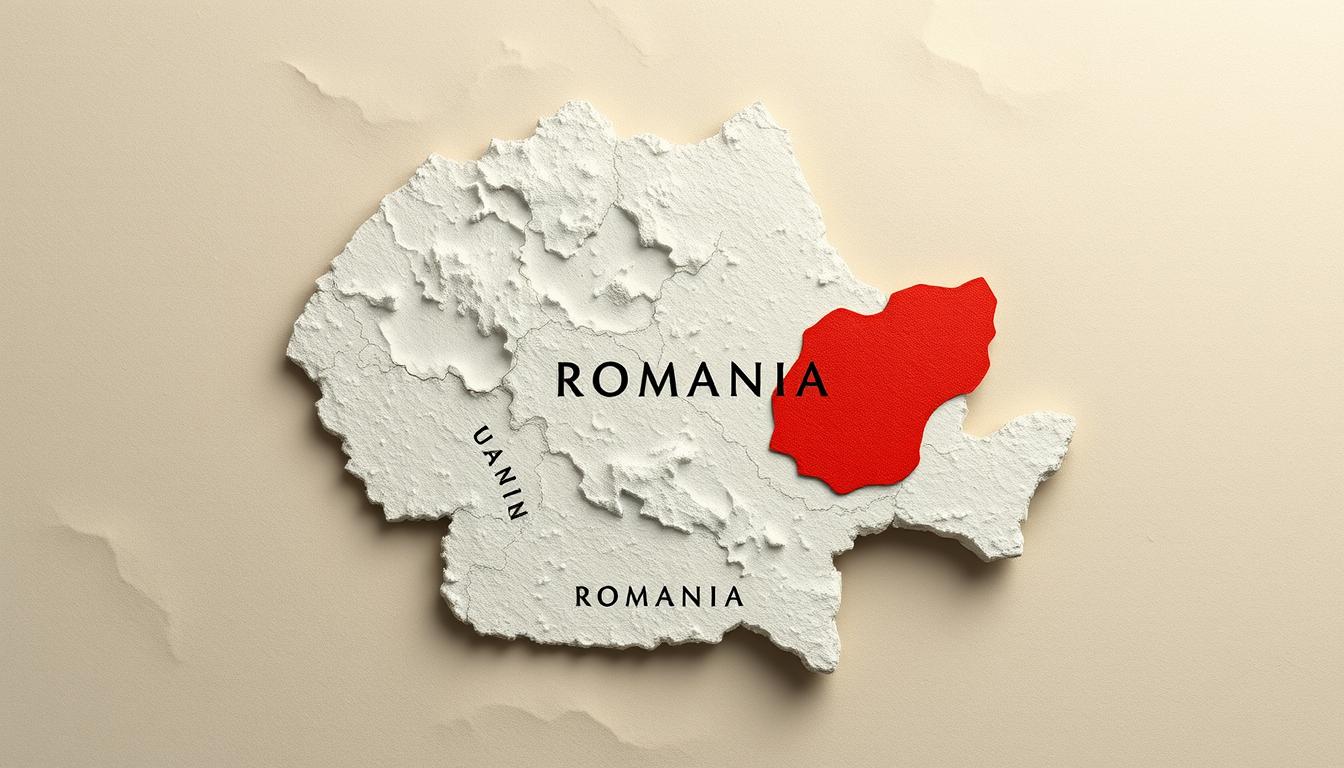 Map of Romania: Highlighting Transylvania as a Region