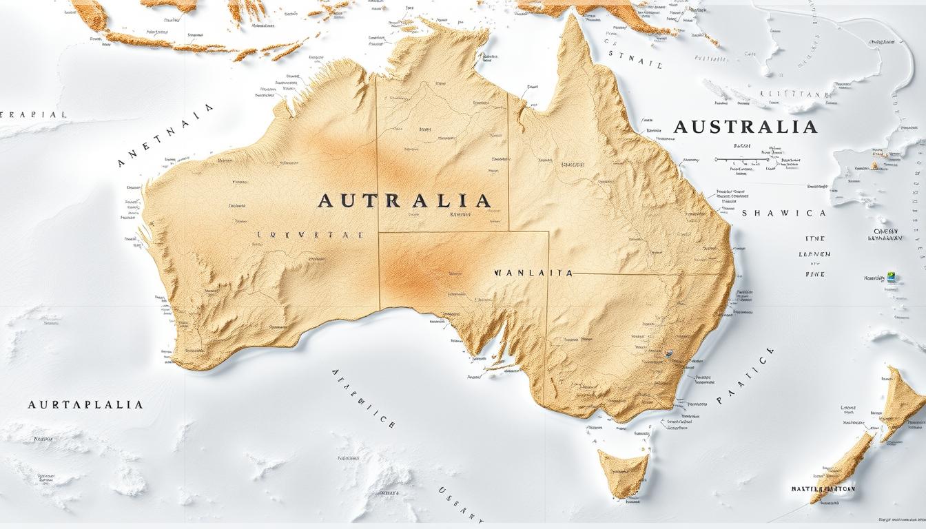Map of Australia and Pacific Region: Showing Key Locations