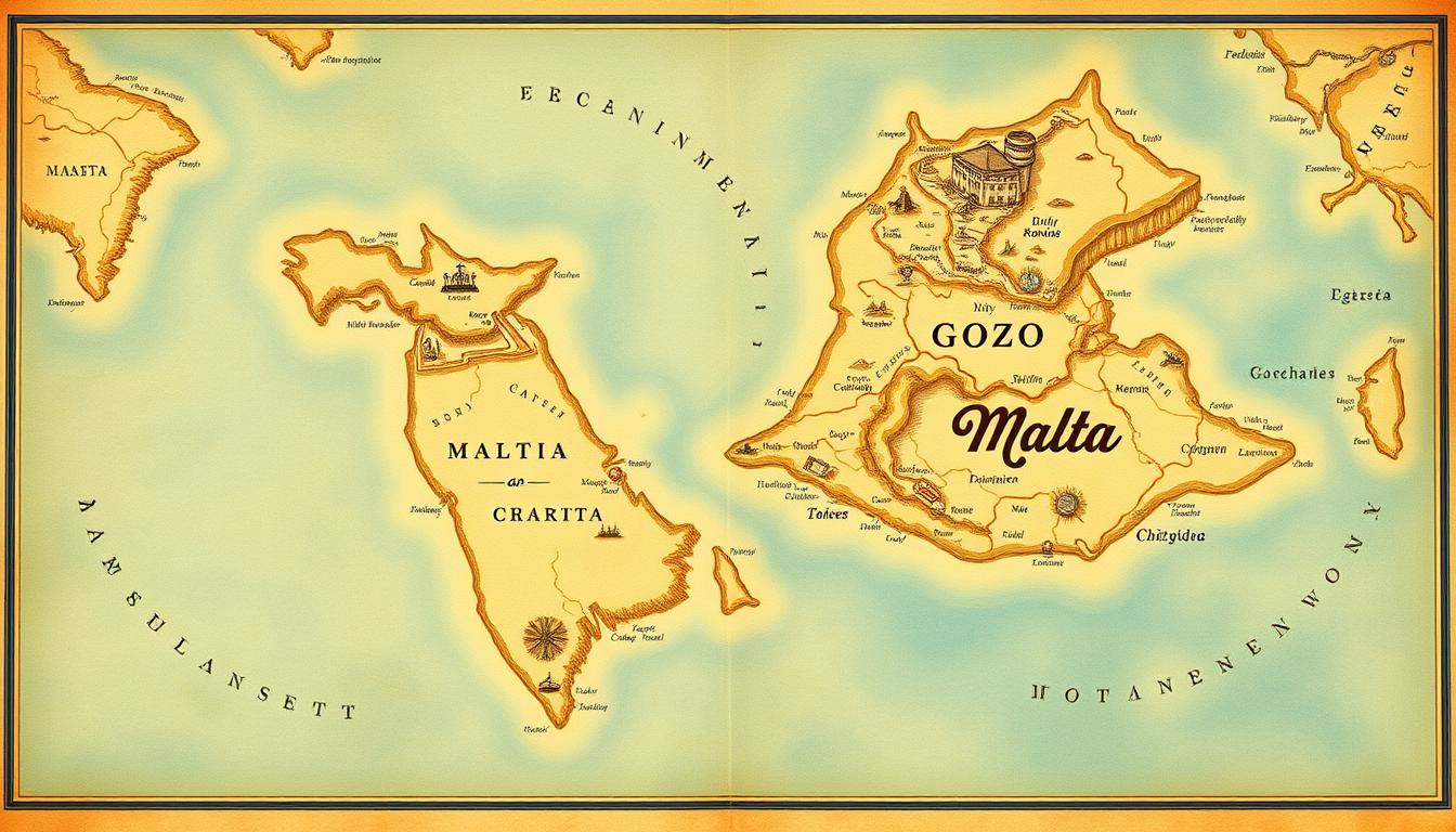 Map of Malta and Gozo: Island Locations in the Mediterranean