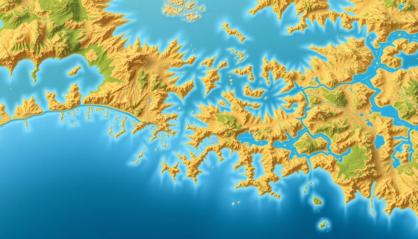 Map of Modern Mississippi River Delta near New Orleans, Louisiana
