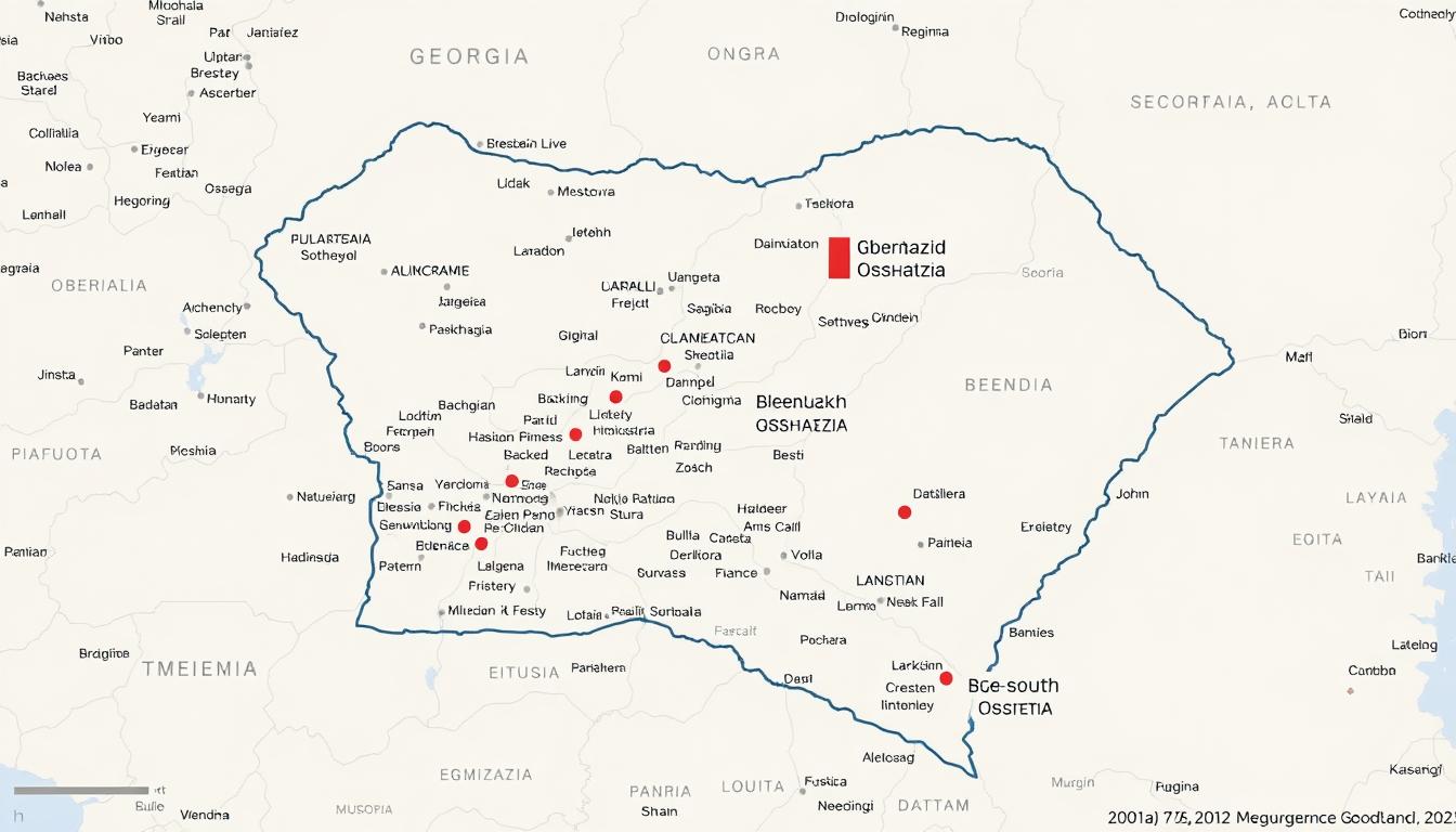 Map of Georgia (Country) with Russian-Supported Separatist Enclaves