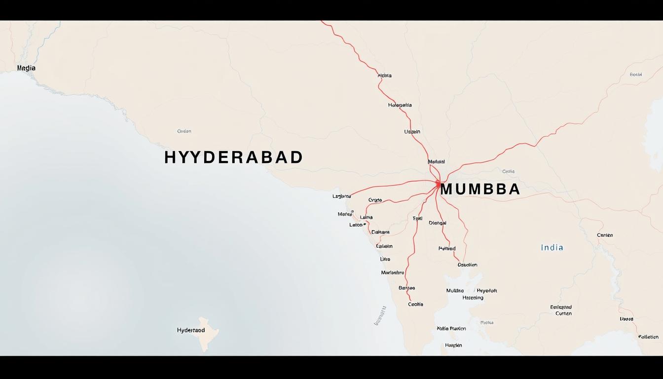 Location of Hyderabad and Mumbai, India: Map Overview