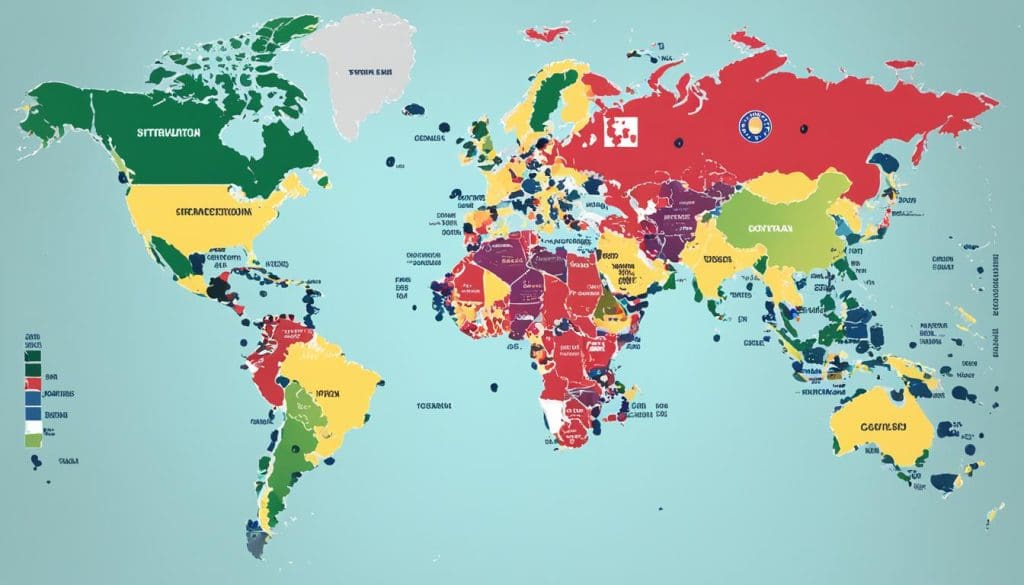 توزيع المنتخبات على القارات توزيع المنتخبات على القارات