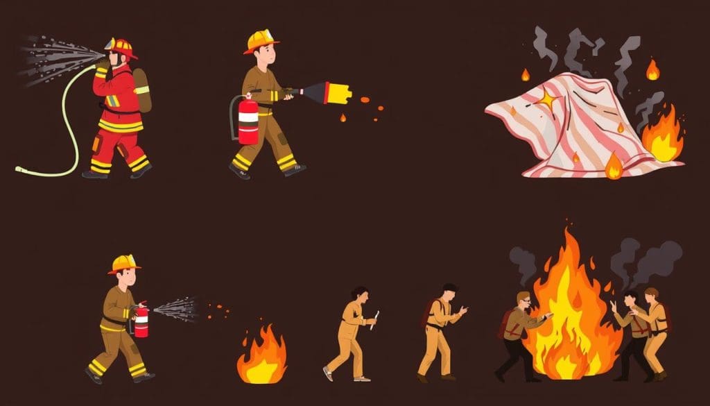 طرق إخماد الحريق