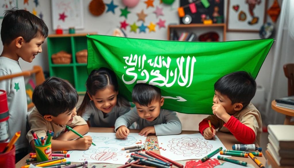 نشاط تلوين علم السعودية