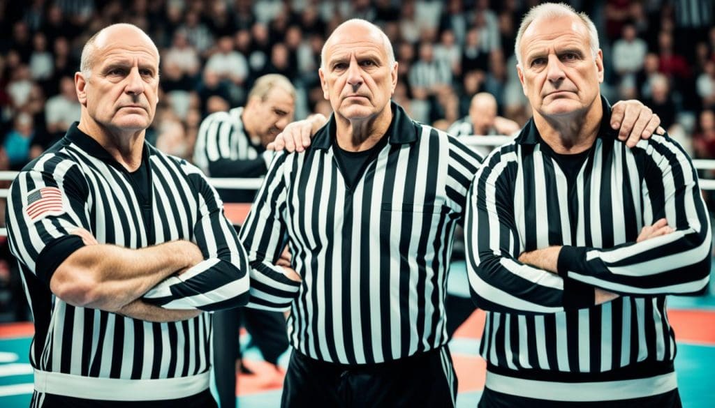 طاقم التحكيم في المصارعة الرومانية