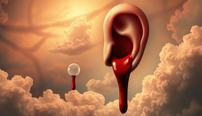 خروج الدم من الأذن