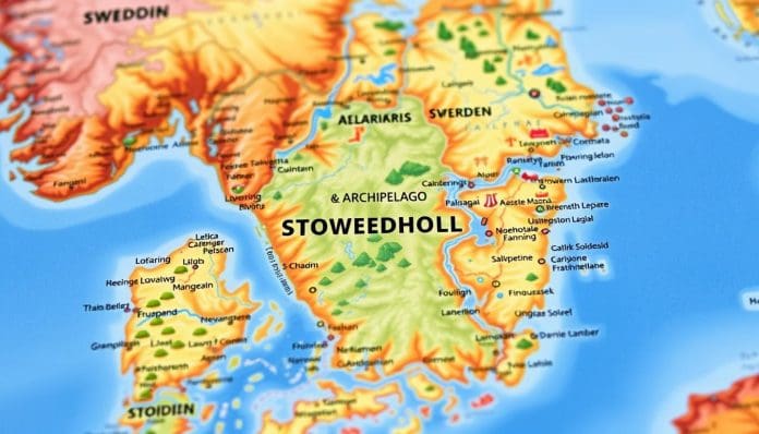موقع ستوكهولم على خريطة السويد