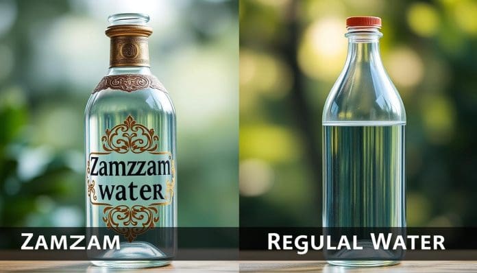 ماء زمزم مقارنة بالماء العادي