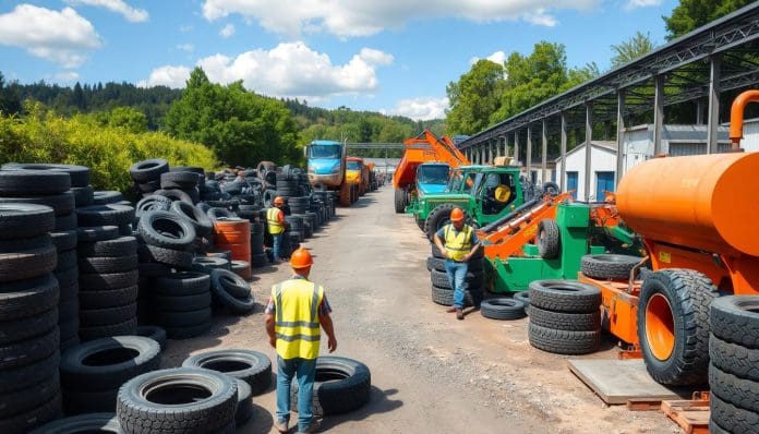 إعادة تدوير الإطارات