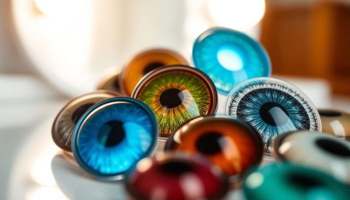 اختيار لون العدسات اللاصقة