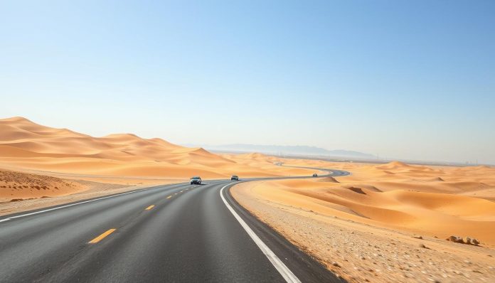 المسافة بين الرياض ودبي بالسيارة