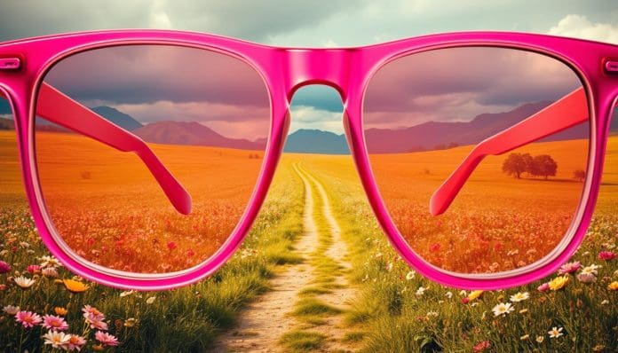 النظارة الوردية