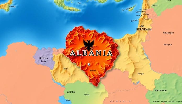 خريطة ألبانيا وموقعها الجغرافي