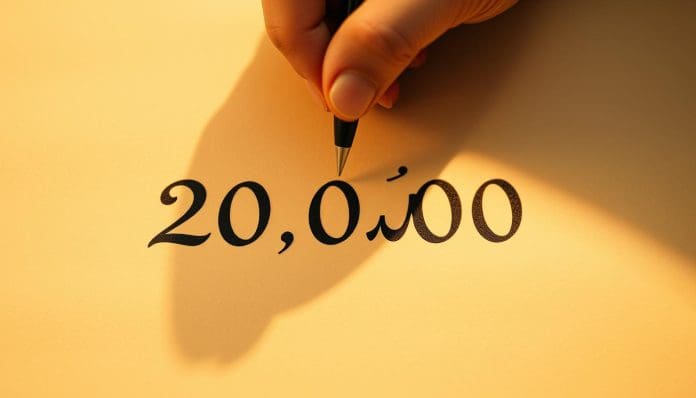 كتابة عشرين ألف بالأرقام