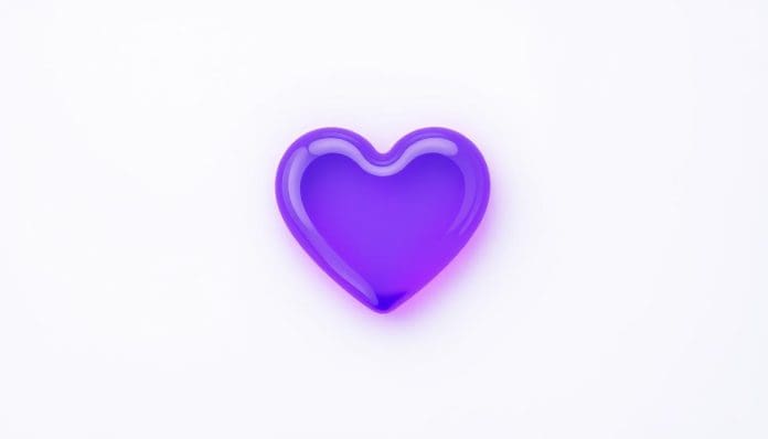 معنى القلب البنفسجي واتساب