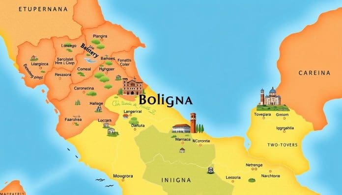 موقع بولونيا في إيطاليا