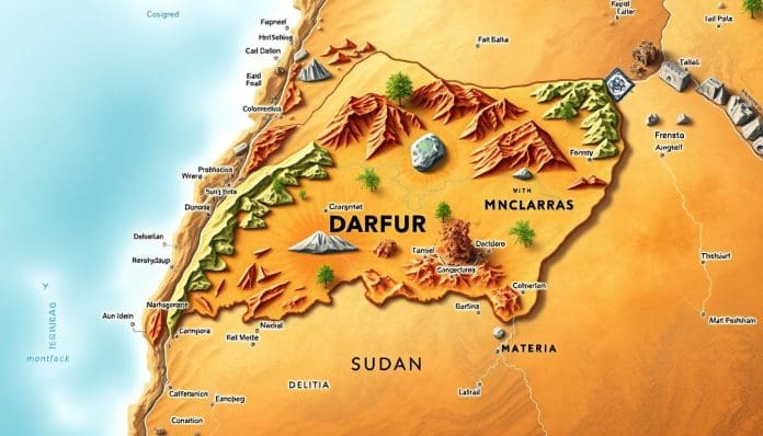 موقع دارفور في السودان