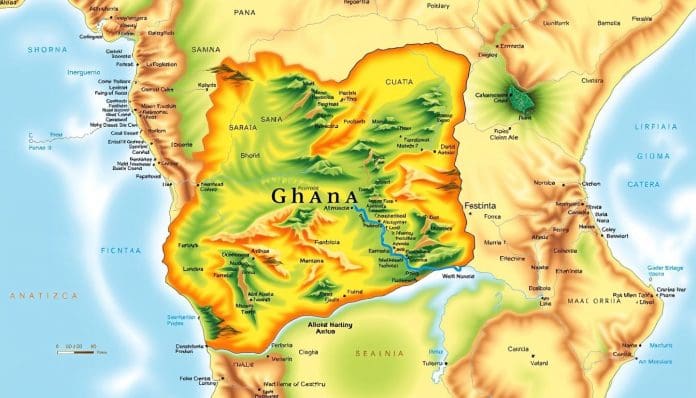 موقع غانا الجغرافي
