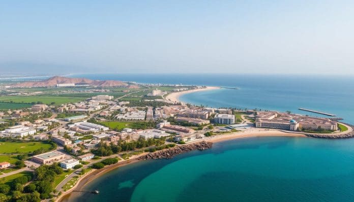 موقع مدينة صلالة في سلطنة عمان