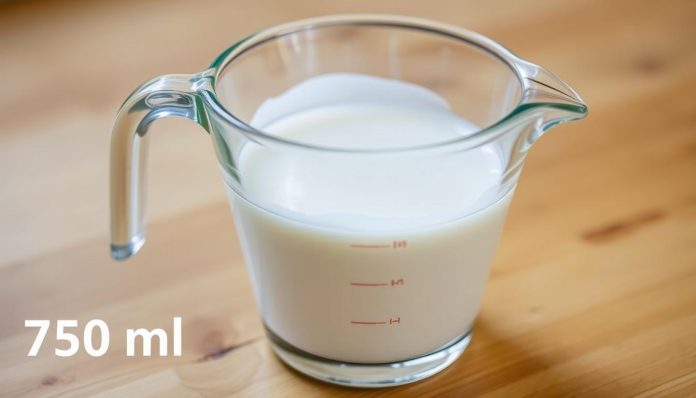 750 مل حليب كم يساوي