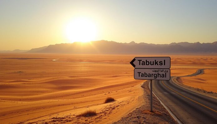 المسافة بين طبرجل وتبوك