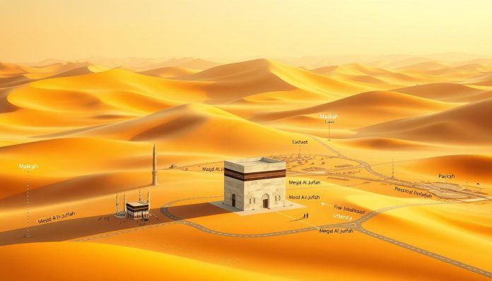 المسافة بين ميقات الجحفة ومكة