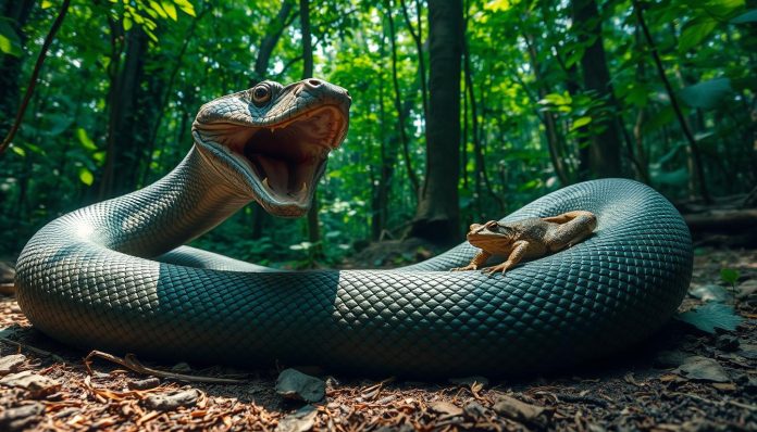 ثعبان اكل الضفادع