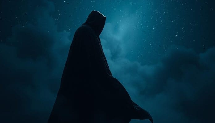 رجل يرتدي عباءة سوداء في المنام