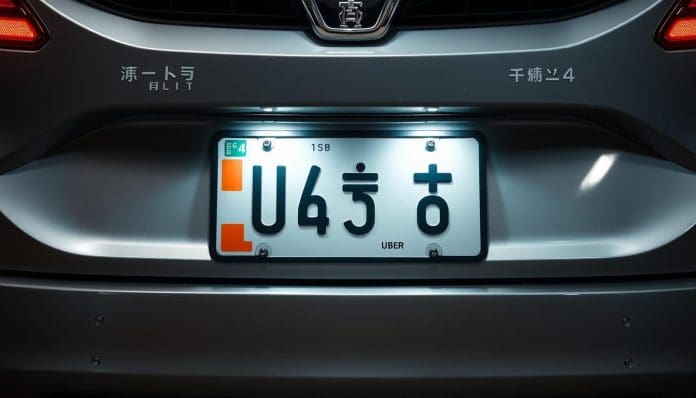 رقم لوحة ترخيص أوبر