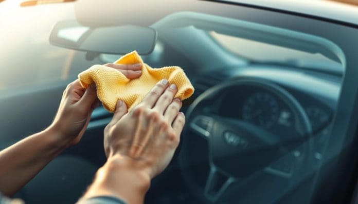 طريقة تنظيف الزجاج الأمامي للسيارة