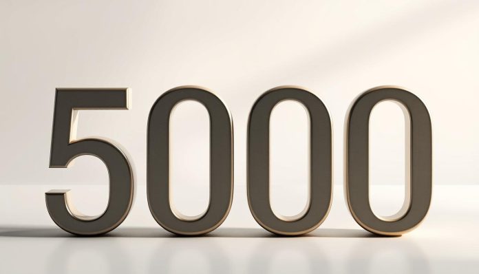 كتابة 5000 بالأرقام