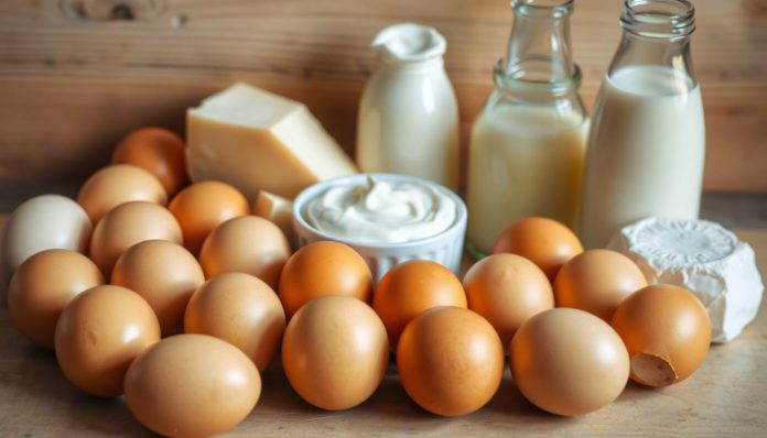هل البيض من مشتقات الحليب
