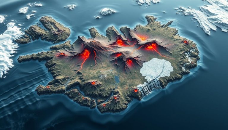أين تقع آيسلندا (Iceland) وبماذا تشتهر من حيث النشاط الجيولوجي؟