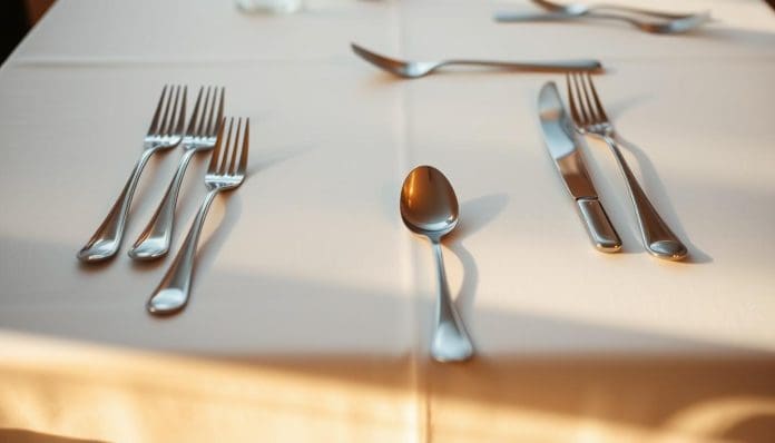 ترتيب الملاعق والشوك على السفرة