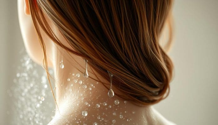 رش ماء الورد على الشعر