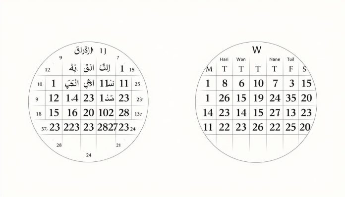 شهر 1 هجري يوافق كم ميلادي