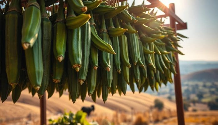 طريقة تجفيف البامية