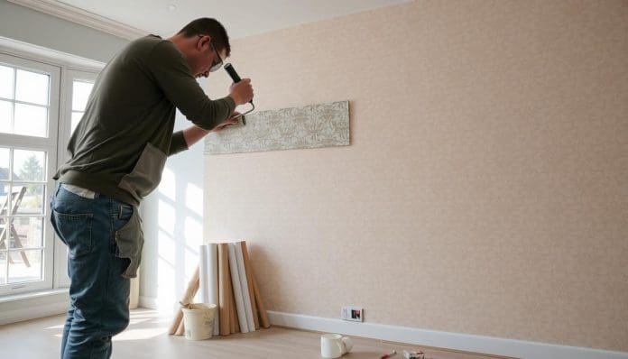 طريقة تركيب ورق الجدران