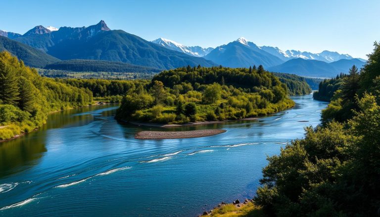 ما هي الأجزاء الرئيسية للنهر (river)، من منبعه إلى مصبه؟
