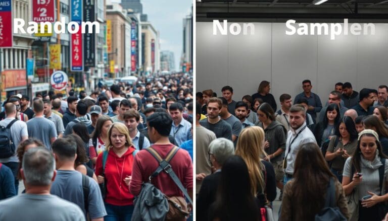 ما الفرق بين العينة العشوائية وغير العشوائية، ومتى يكون استخدام كل منهما مناسبًا؟