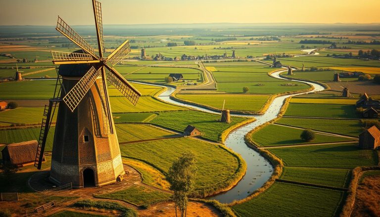 ما هي التكنولوجيا (مثل الطواحين والمضخات) المستخدمة تاريخيًا في إنشاء وصيانة البولدرات (polders)؟