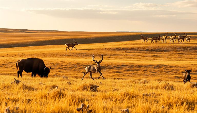 ما هي أبرز الحيوانات التي تعيش في مناطق البراري (prairies) الأمريكية الشمالية؟