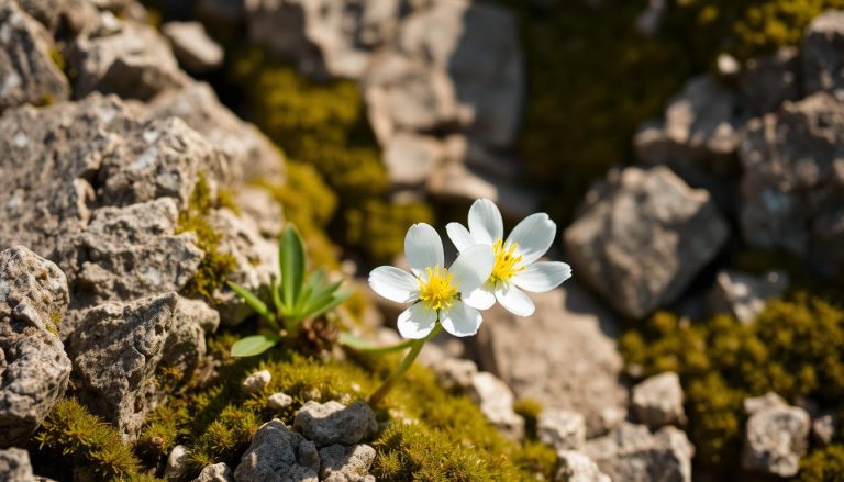 أين تنمو زهرة كاسر الحجر (saxifrages) عادة؟