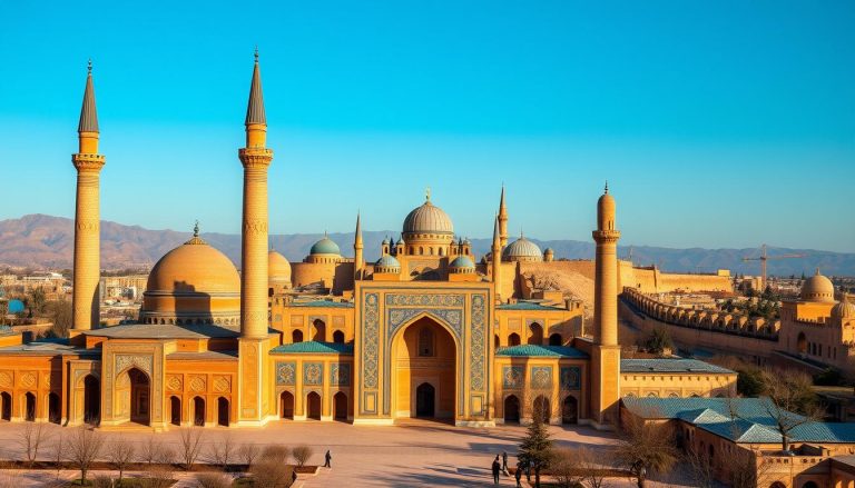 اذكر بعض المعالم المعمارية الهامة في مدينة سمرقند (Samarkand) المرتبطة بتاريخها على طريق الحرير