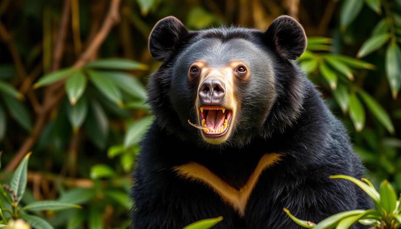 بماذا يتميز دب الشمس (sun bear) من حيث الحجم واللسان؟