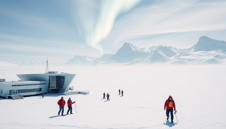 ما هي الأنشطة البحثية الرئيسية التي تجرى في المحطات العلمية في القطب الجنوبي (South Pole)؟